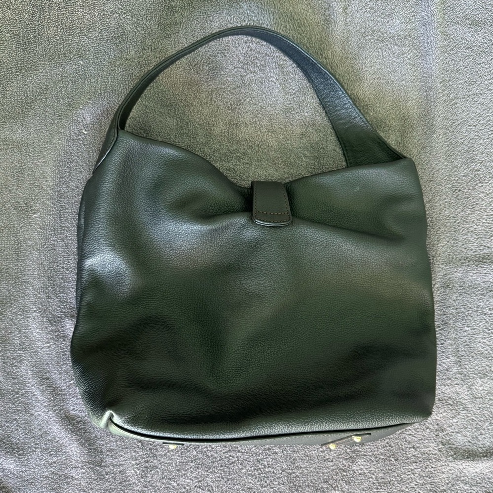 Dooney & Bourke Belvedere Black Pebble Leather LOGO LOCK Hobo Shoulder Bag $498 - Picture 6 of 9